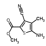 CAS 登录号：778611-27-1， 甲基5-氨基-3-氰基-4-甲基-2-噻吩羧酸酯