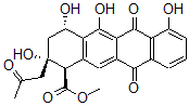 CAS 登录号：78173-88-3， (1R,2S,4S)-2,4,5,7-四羟基-6,11-二氧代-2-(2-氧代丙基)-3,4-二氢-1H-并四苯-1-羧酸甲酯