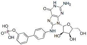 CAS 登录号：78281-08-0， [(2R,3S,4R,5R)-5-[2-氨基-6-氧代-8-[(4-苯基苯基)氨基]-3H-嘌呤-9-基]-3,4-二羟基四氢呋喃-2-基]磷酸二氢甲酯