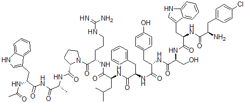 CAS 登录号：78493-59-1， 1-N-乙酰基-色氨酰-2-(4-氯-苯丙氨酰)-3-色氨酰-6-苯丙氨酰-10-丙氨酰胺2-黄体生成激素释放激素