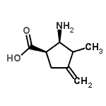 CAS 登录号：786638-71-9， (1R,2S)-2-氨基-3-甲基-4-亚甲基环戊烷e羧酸