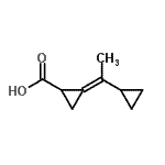 CAS 登录号：79035-27-1， (2E)-2-(1-环丙基乙基亚基)环丙烷羧酸