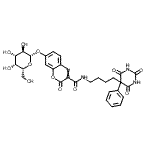 CAS 登录号：79181-95-6， 7-(beta-D-吡喃半乳糖基氧基)-2-氧代-N-[4-(2,4,6-三氧代-5-苯基己氢-5-嘧啶基)丁基]-2H-苯并吡喃-3-甲酰胺