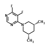 CAS 登录号：792915-24-3， 4-[(3R,5S)-3,5-二甲基-1-哌啶基]-5,6-二氟嘧啶e