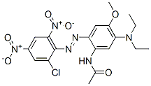 CAS 登录号：79295-99-1， N-[2-(2-氯-4,6-二硝基苯基)偶氮-5-二乙基氨基-4-甲氧基苯基]乙酰胺