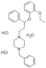 CAS 登录号：79333-03-2， 1-苄基-4-[3-(2-乙氧基苯氧基)-3-苯基丙基]哌嗪二盐酸盐