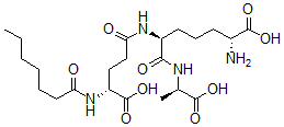 CAS#: 79335-75-4, (2R,6S)-2-Amino-6-[[(4R)-4-(Heptanoylamino)-5-Hydroxy-5-Oxopentanoyl]Amino]-7-[[(2R)-1-Hydroxy-1-Oxopropan-2-Yl]Amino]-7-Oxoheptanoic Acid