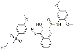 CAS 登录号：79641-12-6， (4Z)-N-(2,5-二甲氧基苯基)-4-[[5-(2-羟基乙基磺酰基)-2-甲氧基苯基]亚肼基]-3-氧代萘-2-甲酰胺