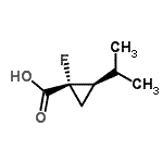 CAS 登录号：79658-33-6， (1S,2R)-1-氟-2-异丙基环丙烷羧酸