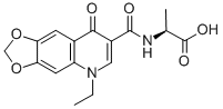 CAS 登录号：79721-05-4， (2S)-2-[(5-乙基-8-氧代[1,3]二氧杂环戊并[4,5-g]喹啉-7-羰基)氨基]丙酸