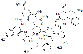 CAS#: 79774-99-5, (2S)-N-[(2S)-1-[[(2S)-1-[[(Z,2S)-5-Amino-1-[[(2S)-1-[[(2R)-1-[(2S)-2-[[(2S)-1-[[(2S)-5-Amino-1-Oxopentan-2-Yl]Amino]-1-Oxo-3-Phenylpropan-2-Yl]Carbamoyl]Pyrrolidin-1-Yl]-1-Oxo-3-Phenylpropan-2-Yl]Amino]-4-Methyl-1-Oxopentan-2-Yl]Amino]-1-Oxopent-3-En-2-Yl]Amino]-3-Methyl-1-Oxobutan-2-Yl]Amino]-3-(4-Hydroxyphenyl)-1-Oxopropan-2-Yl]-2-[[(2S)-2,4-Diamino-4-Oxobutanoyl]Amino]Pentanediamide Dihydrochloride