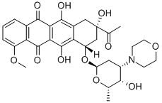 CAS 登录号：79867-78-0， 3'-(4-吗啉基)-3'-去氨基柔红霉素