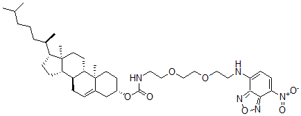 CAS 登录号：80685-24-1， N(1)-胆固醇氨基甲酰-N(8)-(4-硝基苯并-2-氧杂-1,3-二氮唑)-3,6-二氧杂辛基-1,8-二胺