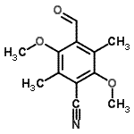 CAS 登录号：807628-70-2， 4-甲酰基-2,5-二甲氧基-3,6-二甲基苯甲腈