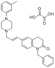 CAS 登录号：80834-68-0， 1-苄基-6-(3-(4-(3-甲基苯基)-1-哌嗪基)-1-丙烯基)-3,4-二氢喹诺酮草酸盐