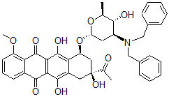 CAS 登录号：80951-48-0， (8S-顺式)-8-乙酰基-10-((3-(二(苯基甲基)氨基)-2,3,6-三脱氧-alpha-L-阿拉伯糖-己糖吡喃糖苷)氧基)-7,8,9,10-四氢-6,8,11-三羟基-1-甲氧基-5,12-并四苯醌