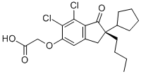 CAS#: 81166-47-4, 2-[[(2R)-2-Butyl-6,7-dichloro-2-cyclopentyl-2,3-dihydro-1-oxo-1H-inden-5-yl]oxy]-Acetic acid