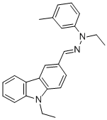 CAS 登录号：81380-24-7， 9-乙基-3-[N-乙基-N-(间甲苯基)亚肼基甲基]咔唑