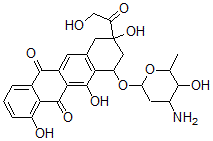 CAS#: 81382-05-0, (8S,10S)-10-(3-Amino-2,3,6-Trideoxy-alpha-L-Lyxo-Hexopyranosyl)Oxy-7,8,9,10-Tetrahydro-1,8,11-Trihydroxy-8-(Hydroxyacetyl)-5,12-Naphthacenedione