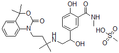CAS#: 81695-89-8, 5-[2-[[4-(7,7-Dimethyl-9-Oxo-8-Oxa-10-Azabicyclo[4.4.0]Deca-1,3,5-Trien-10-Yl)-2-Methyl-Butan-2-Yl]Amino]-1-Hydroxy-Ethyl]-2-Hydroxy-N-Methy L-Benzamide, Methanesulfonic Acid