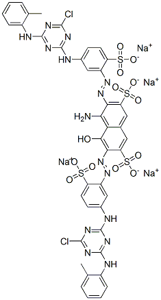 CAS 登录号：81959-23-1， 4-氨基-3,6-二[[5-[[4-氯-6-[(邻甲苯基)氨基]-1,3,5-三嗪-2-基]氨基]-2-磺酸基苯基]偶氮]-5-羟基萘-2,7-二磺酸四钠