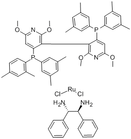 CAS 登录号：821793-37-7， 二氯[(S)-(-)-2,2',6,6'-四甲氧基-4,4'-二(二(3,5-二甲苯基)膦基)-3,3'-联吡啶][(1S,2S)-(-)-1,2-二苯基乙二胺]钌