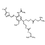 CAS#: 82457-22-5, ({5-Acetamido-2-methoxy-4-[(5-nitro-1,3-thiazol-2-yl)diazenyl]phenyl}imino)di-2,1-ethanediyl diisobutyl biscarbonate