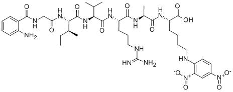 CAS 登录号：827044-38-2， 苯甲酰基-甘氨酰-异亮氨酰-缬氨酰-精氨酰-丙氨酰-(二硝基苯基)-赖氨酸