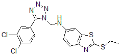 CAS#: 82746-90-5, N-((5-(3,4-Dichlorophenyl)-1H-tetrazol-1-yl)methyl)-2-(ethylthio)-6-benzothiazolamine