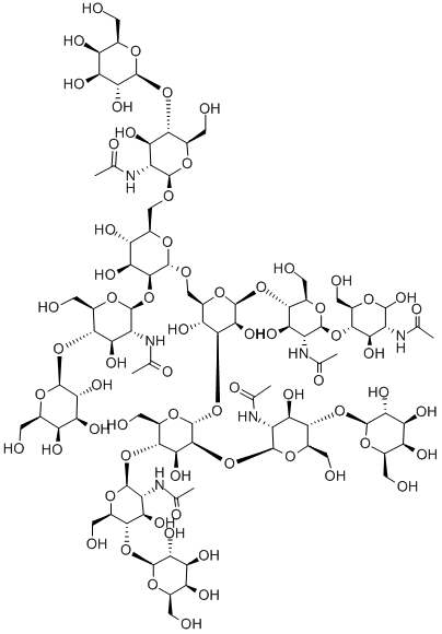 CAS 登录号：82867-74-1， 甘露三糖-二-(N-乙酰基-D-葡萄糖胺),四(半乳糖基-N-乙酰基-D-葡萄糖胺基)