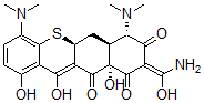 CAS 登录号：82925-85-7， (5aS,6aS,7S,9Z,10aR)-9-(氨基-羟基甲亚基)-4,7-二(二甲基氨基)-1,10a,12-三羟基-5a,6,6a,7-四氢苯并[b]噻吨-8,10,11-三酮