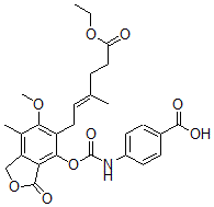 CAS 登录号：82970-82-9， O-(N-(4-羧基苯基)氨基甲酰)麦考酚乙酯