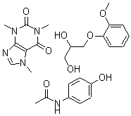 CAS 登录号：83383-37-3， N-(4-羟基苯基)-乙酰胺与 3,7-二氢-1,3,7-三甲基-1H-嘌呤-2,6-二酮和 3-(2-甲氧基苯氧基)-1,2-丙烷二醇的混合物