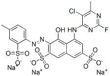 CAS#: 83400-18-4, 5-[(5-Chloro-2-Fluoro-6-Methyl-4-Pyrimidinyl)Amino]-4-Hydroxy-3-[(4-Methyl-2-Sulphophenyl)Azo]Naphthalene-2,7-Disulphonic Acid, Sodium Salt