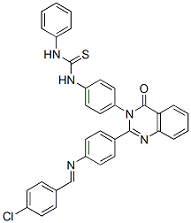 CAS 登录号：83408-66-6， 1-[4-[2-[4-[(4-氯苯基)亚甲基氨基]苯基]-4-氧代-喹唑啉-3-基]苯基]-3-苯基-硫脲