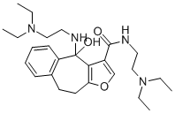 CAS#: 83494-70-6, N-(2-(Diethylamino)Ethyl)-4-((2-(Diethylamino)Ethyl)Amino)-9,10-Dihydro-4-Hydroxy-4H-Benzo(4,5)Cyclohepta[1,2-b]Furan-3-Carboxamide