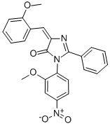 CAS 登录号：83495-04-9， 3,5-二氢-3-(2-甲氧基-4-硝基苯基)-5-((2-甲氧基苯基)亚甲基)-2-苯基-4H-咪唑-4-酮