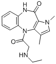 CAS#: 83621-98-1, 4,9-Dihydro-1,3-Dimethyl-4-((Ethylamino)Acetyl)Pyrrolo(3,2-B)(1,5)Benzodiazepin-10(1H)-One