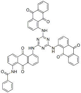 CAS 登录号：83949-90-0， N-[5-[[4,6-二[(9,10-二氢-9,10-二氧代-1-蒽基)氨基]-1,3,5-三嗪-2-基]氨基]-9,10-二氢-9,10-二氧代-1-蒽基]苯甲酰胺