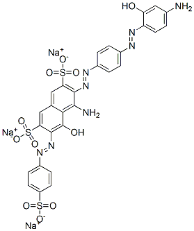 CAS 登录号：83968-71-2， 4-氨基-3-[[4-[(4-氨基-2-羟基苯基)偶氮]苯基]偶氮]-5-羟基-6-[(4-磺酸基苯基)偶氮]萘-2,7-二磺酸三钠