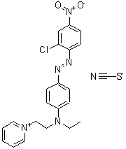 CAS 登录号：84000-76-0， 1-{2-[{4-[(2-氯-4-硝基苯基)偶氮]苯基}(乙基)氨基]乙基}吡啶鎓硫氰酸盐