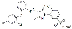 CAS 登录号：84083-28-3， 4-氯-3-[4-[[2-(2,4-二氯苯氧基)苯基]偶氮]-4,5-二氢-3-甲基-5-氧代-1H-吡唑-1-基]苯磺酸钠