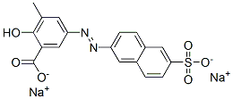CAS 登录号：84100-01-6， 3-甲基-5-[(6-磺酸基-2-萘基)偶氮]水杨酸二钠