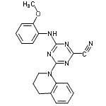 CAS#: 841281-47-8, 4-(3,4-Dihydro-1(2H)-quinolinyl)-6-[(2-methoxyphenyl)amino]-1,3,5-triazine-2-carbonitrile