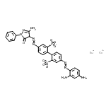 CAS 登录号：84176-81-8， 二钠4-[(2,4-二氨基苯基)偶氮]-4'-[(3-甲基-5-氧代-1-苯基-4,5-二氢-1H-吡唑-4-基)偶氮]-2,2'-联苯二磺酸酯