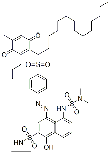 CAS 登录号：84360-90-7， N-(叔-丁基)-5-[[(二甲基氨基)磺酰基]氨基]-4-[[4-[[1-(4,5-二甲基-3,6-二氧代-2-丙基环己-1,4-二烯-1-基)十四烷基]磺酰基]苯基]偶氮]-1-羟基萘-2-磺酰胺