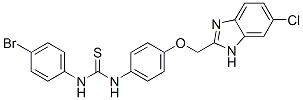 CAS 登录号：84502-13-6， 1-(4-溴苯基)-3-[4-[(5-氯-3H-苯并咪唑-2-基)甲氧基]苯基]硫脲