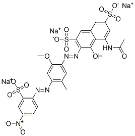 CAS 登录号：84583-92-6， 5-(乙酰氨基)-4-羟基-3-[[2-甲氧基-5-甲基-4-[(4-硝基-2-磺酸基苯基)偶氮]苯基]偶氮]萘-2,7-二磺酸三钠