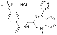 CAS#: 84671-45-4, N-((2,3-Dihydro-1-Methyl-5-(3-Thienyl)-1H-1,4-Benzodiazepin -2-Yl)Methyl)-4-(Trifluoromethyl)-Benzamide Monohydrochloride