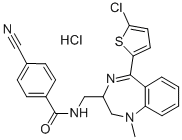CAS#: 84671-58-9, N-((5-(5-Chloro-2-Thienyl)-2,3-Dihydro-1-Methyl-1H-1,4-Benzodiazepin-2-Yl)Methyl)-4-Cyano-Benzamide Monohydrochloride